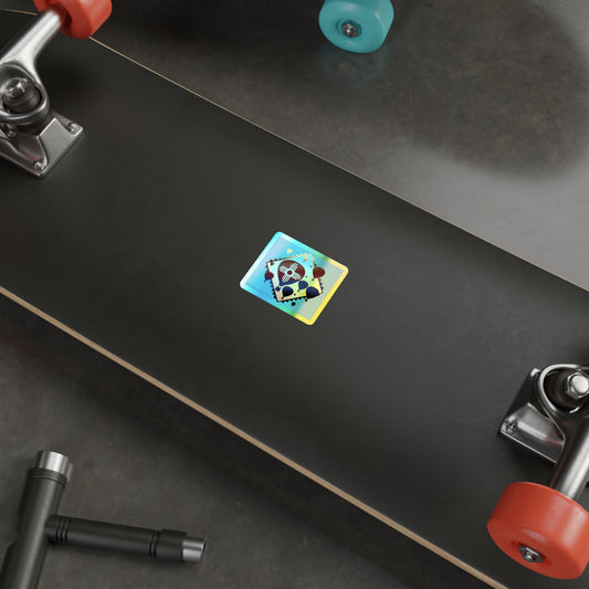 Holographic Hot Air Balloon Sticker — Zia Symbol Die-Cut Vinyl