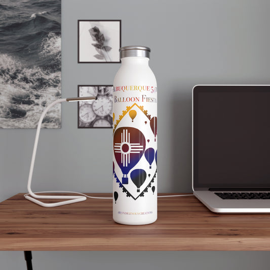 Albuquerque Balloon Fiesta Slim Water Bottle — Hot Air Balloon Design