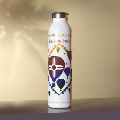 Albuquerque Balloon Fiesta Slim Water Bottle — Hot Air Balloon Design