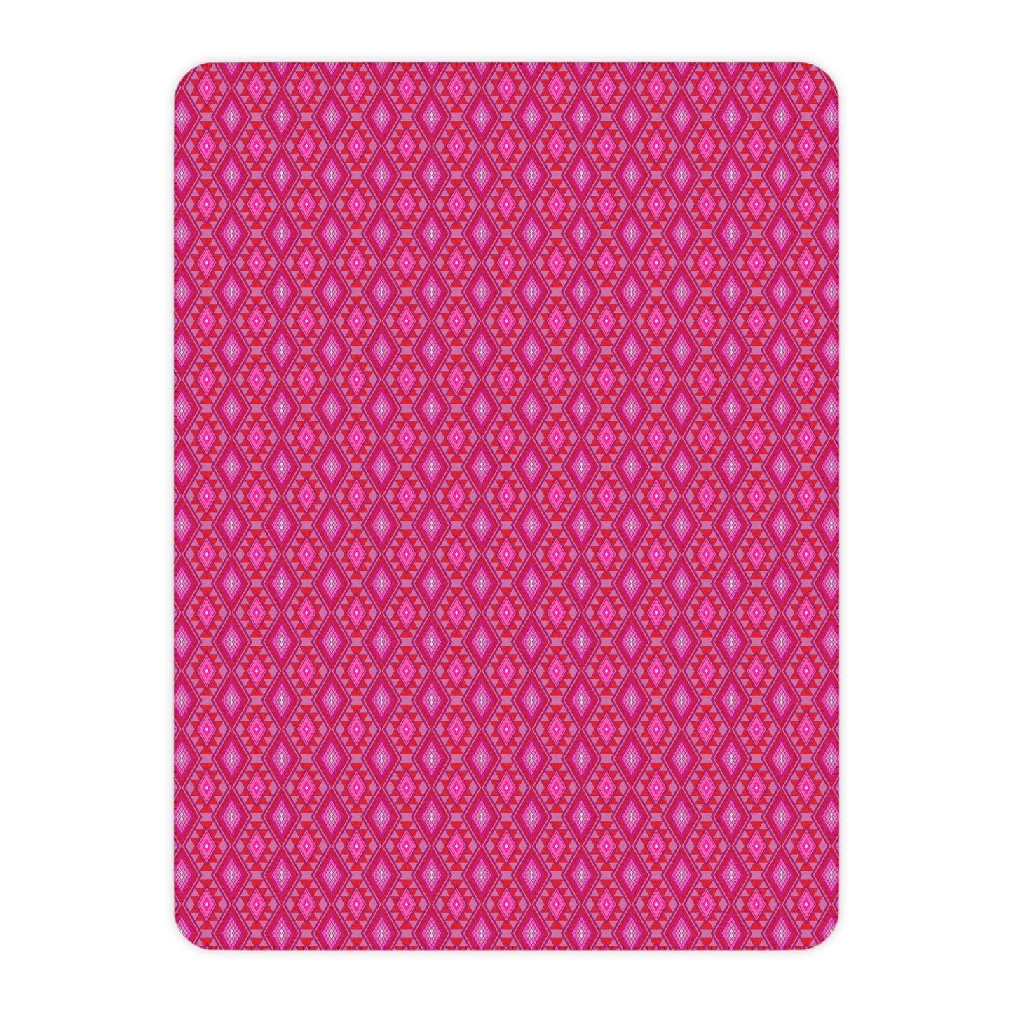 Plush Tan Sherpa Blanket with Pink Native Design Backing — Cozy Throw for Living Room & Travel