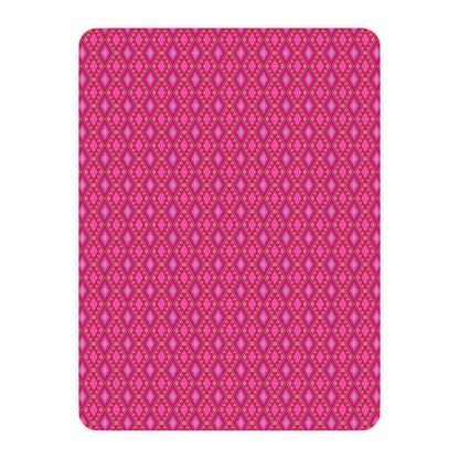 Plush Tan Sherpa Blanket with Pink Native Design Backing — Cozy Throw for Living Room & Travel