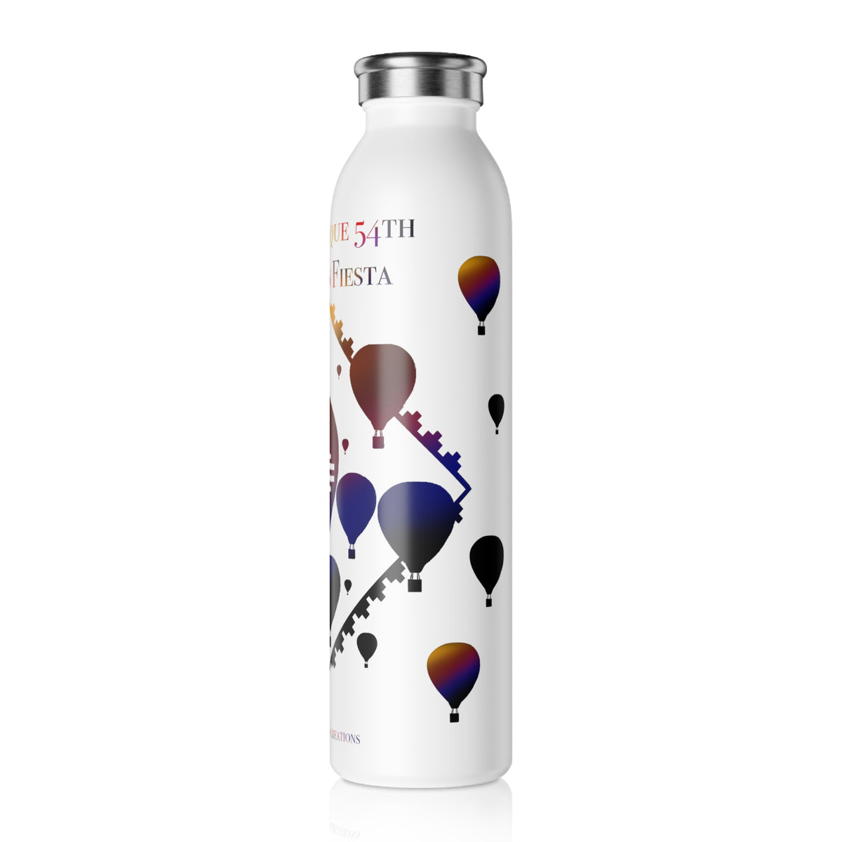 Albuquerque Balloon Fiesta Slim Water Bottle — Hot Air Balloon Design