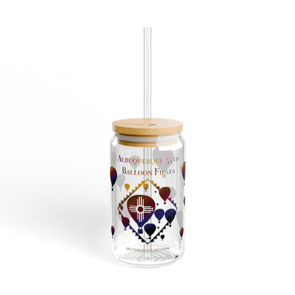 Balloon Fiesta Sipper Glass – 16oz Albuquerque Hot Air Balloon Travel Cup