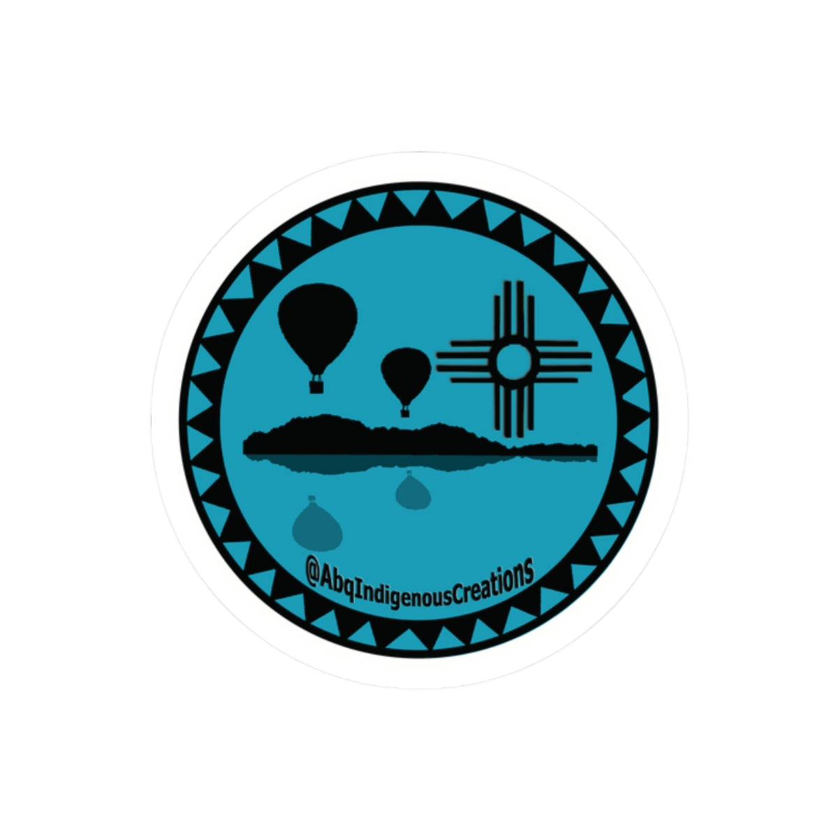 Albuquerque Skyline Zia Sticker — Hot Air Balloon Kiss-Cut Sticker