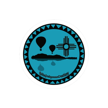 Albuquerque Skyline Zia Sticker — Hot Air Balloon Kiss-Cut Sticker