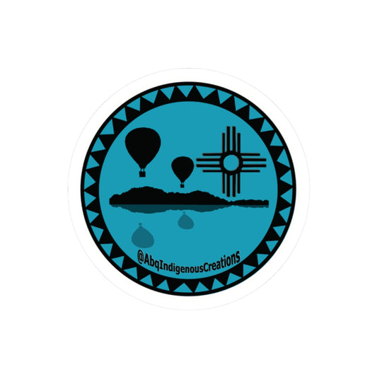 Albuquerque Skyline Zia Sticker — Hot Air Balloon Kiss-Cut Sticker