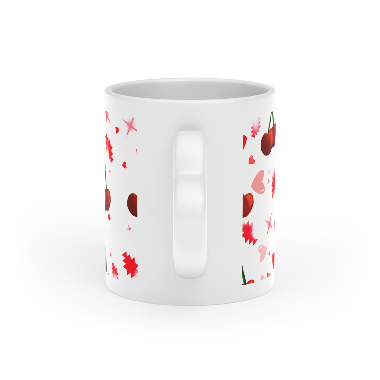 Cherry Heart Native design Mug — Cute Valentine’s Day Ceramic Coffee Cup