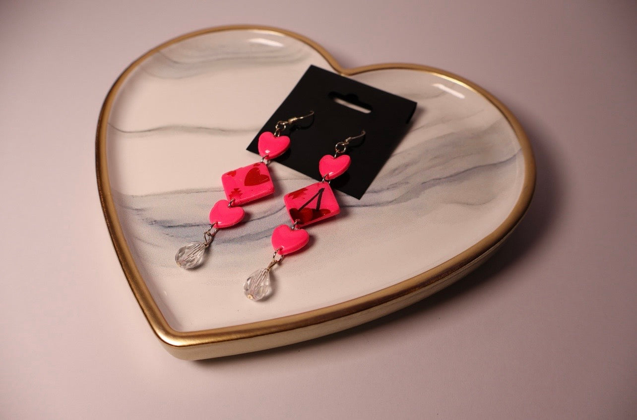 Heart shaped cherry native design earrings