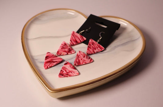 Triple Strawberry swirl earrings