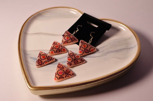 Triple Native strawberry design earrings