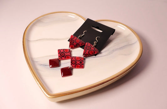 Dark pink native Valentine’s earrings